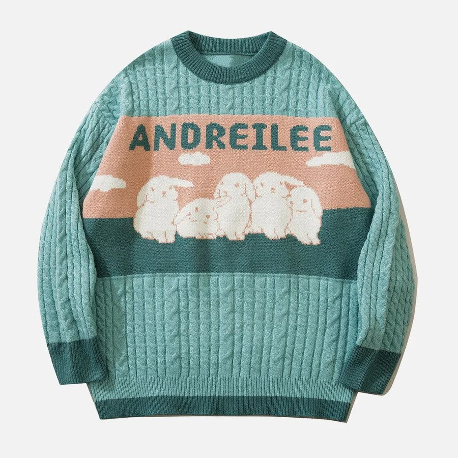 Stilla | Pullover af snoet maskenvare med pastelfarvet skyllemønster