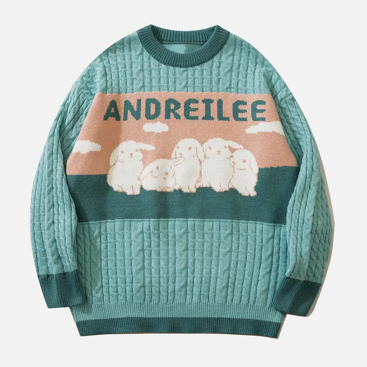 Stilla | Pullover af snoet maskenvare med pastelfarvet skyllemønster