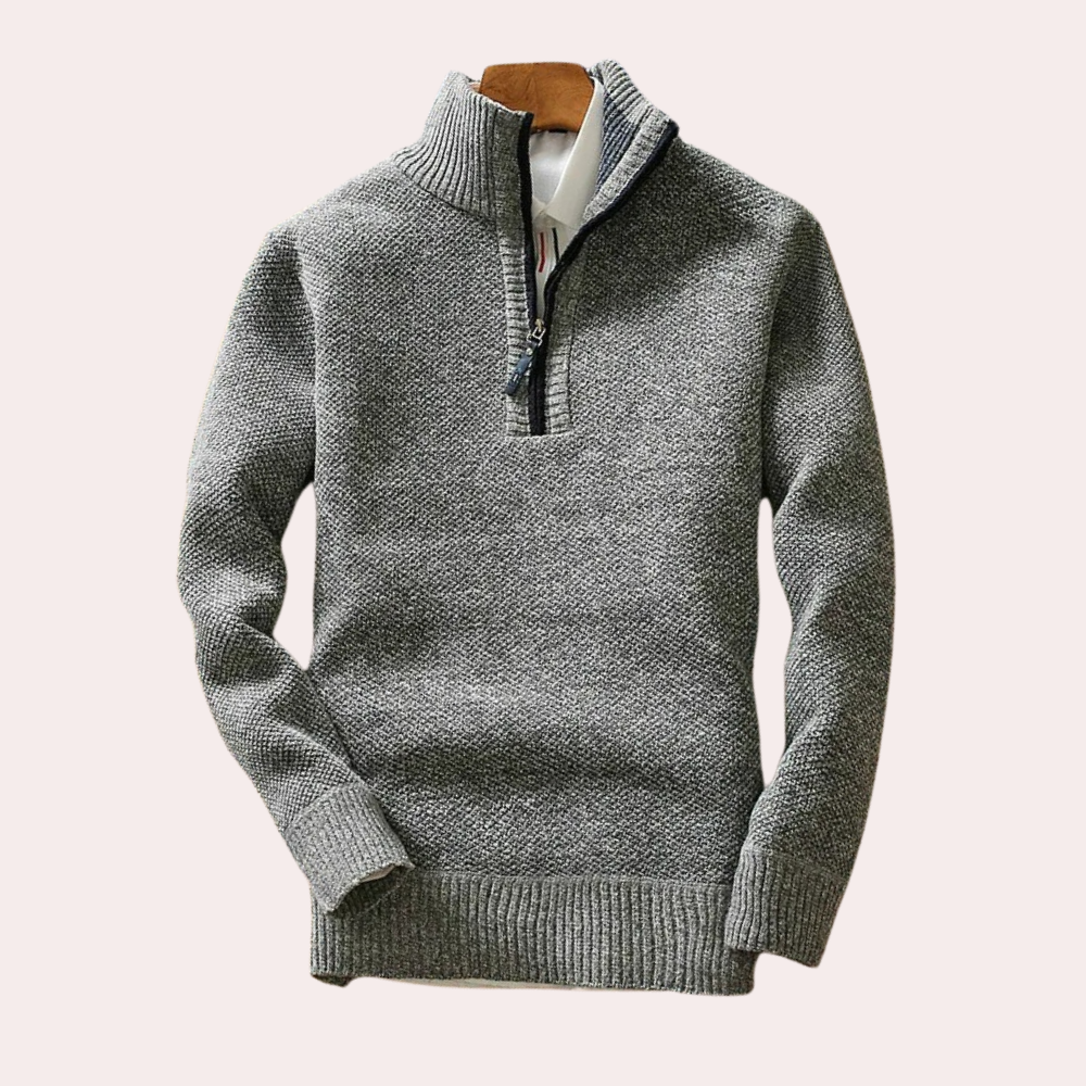 Stilla | Højhalset Sweater med Lynlåslukning til Mænd
