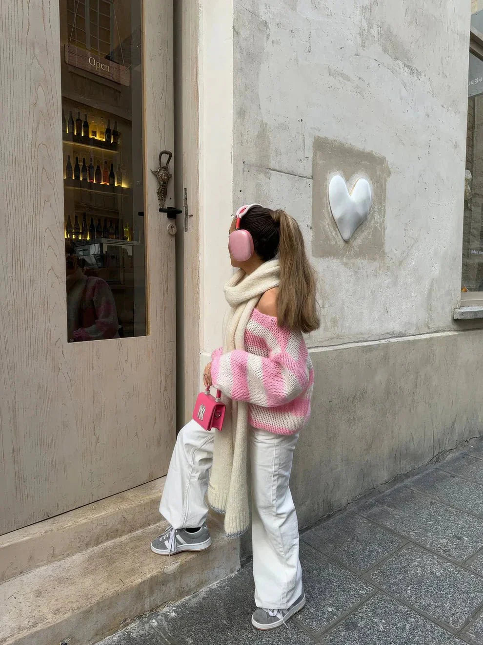 Stilla | Stribet Finstrik Pullover