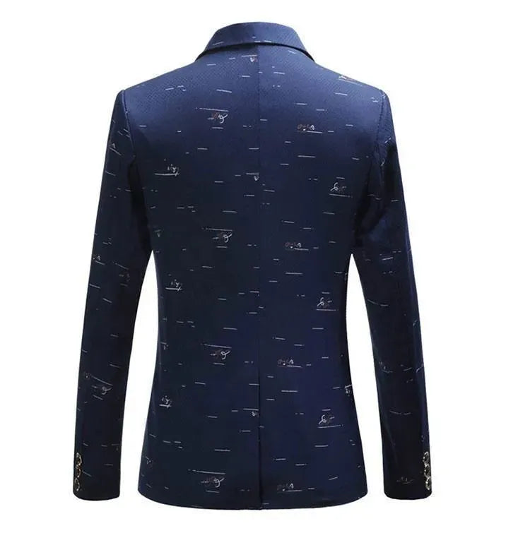 Stilla | Herre Blazer - Casual blazer med hvidt tryk