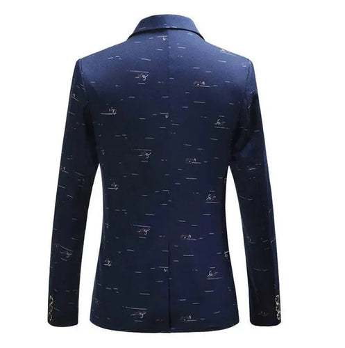 Stilla | Herre Blazer - Casual blazer med hvidt tryk