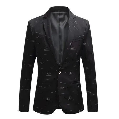 Stilla | Herre Blazer - Casual blazer med hvidt tryk