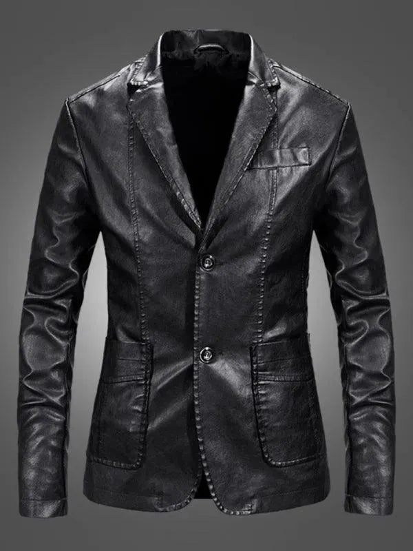 Stilla | Herre Blazer - Lækker Læder Slim Fit Blazer