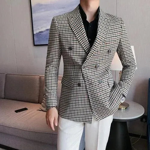 Stilla | Herre Blazer - Dobbeltknap Hønseøre Blazer