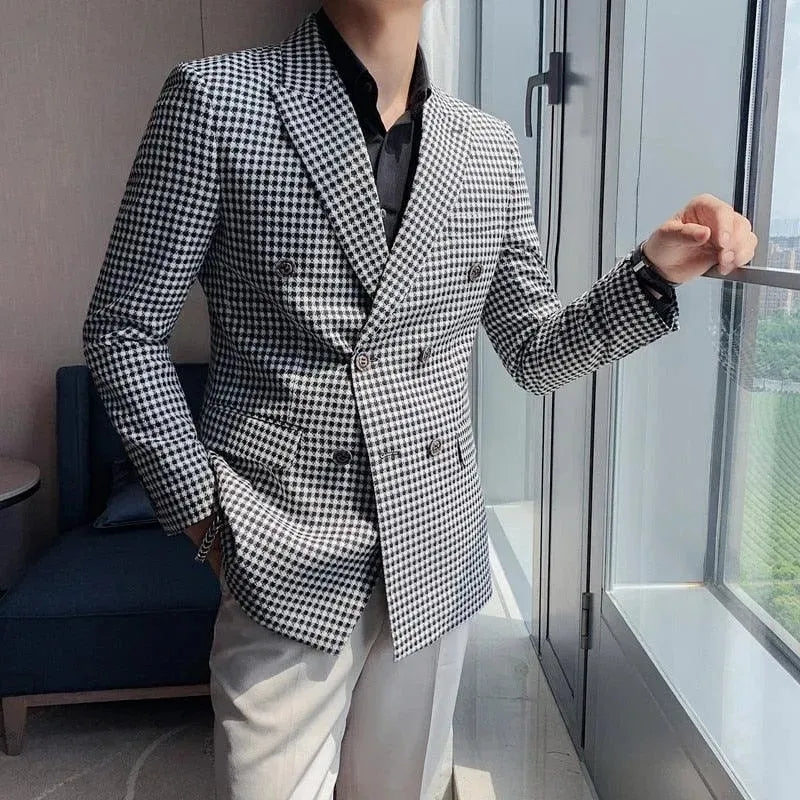 Stilla | Herre Blazer - Dobbeltknap Hønseøre Blazer