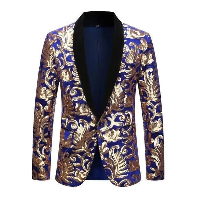 Stilla | Herre Blazer - Floral Paillet Festblazer