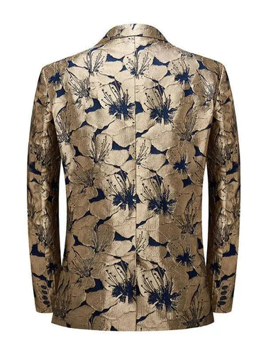 Stilla | Herre Blazer - Guld Mønster Smoking Blazer