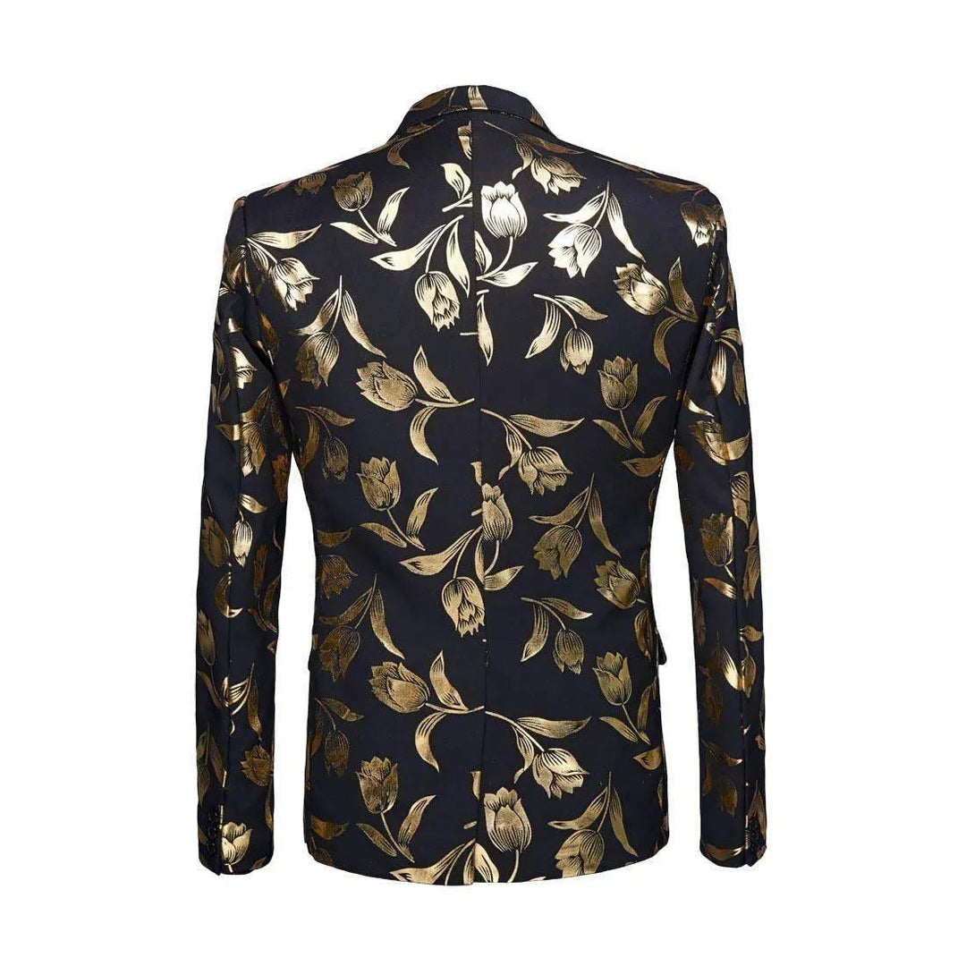 Stilla | Herre Blazer - Guld Tryk Fest Blazer