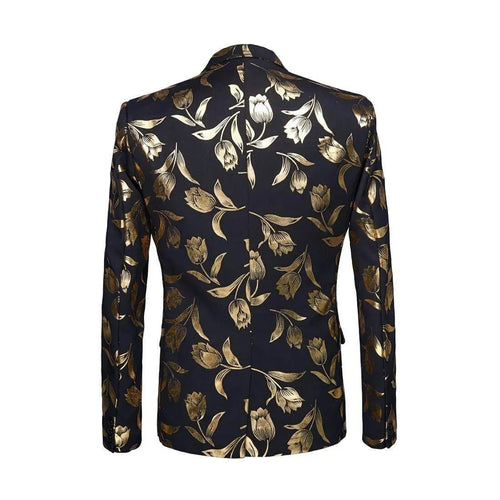 Stilla | Herre Blazer - Guld Tryk Fest Blazer