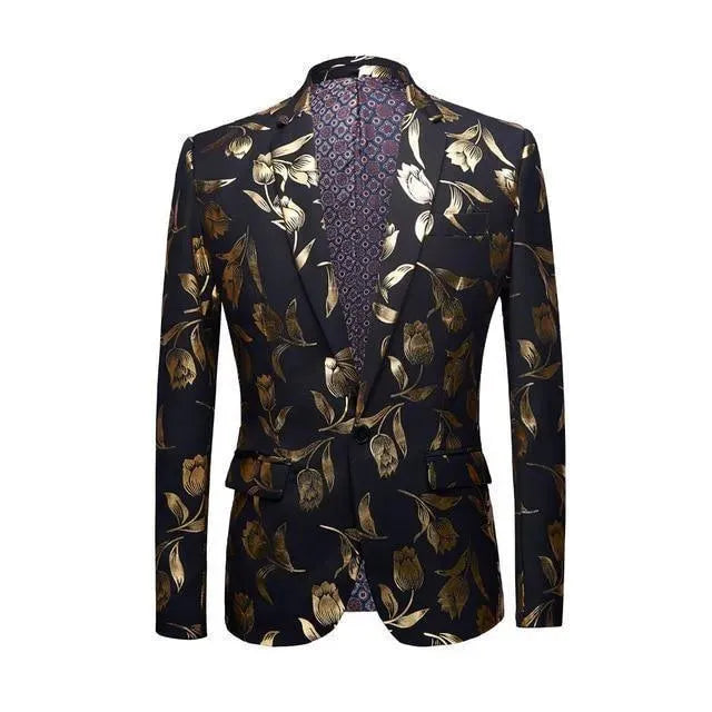 Stilla | Herre Blazer - Guld Tryk Fest Blazer