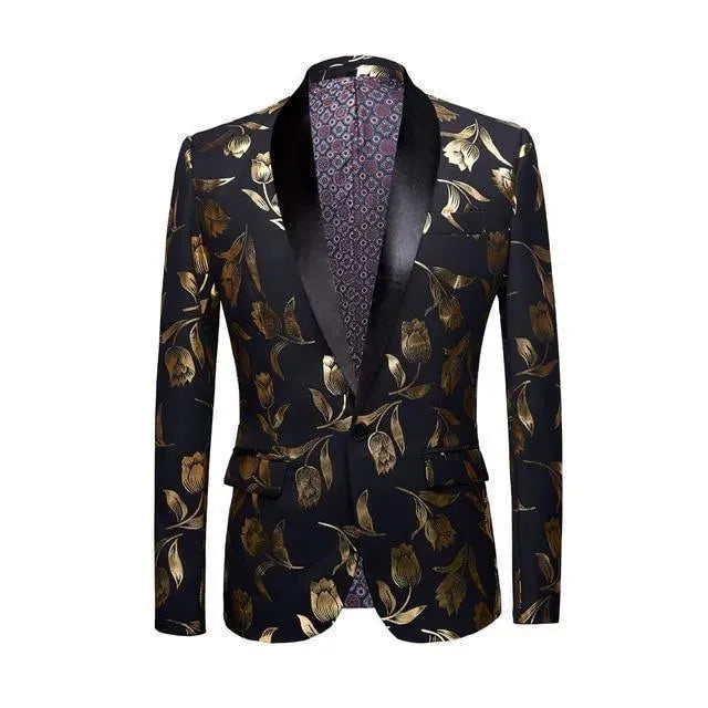 Stilla | Herre Blazer - Guld Tryk Fest Blazer