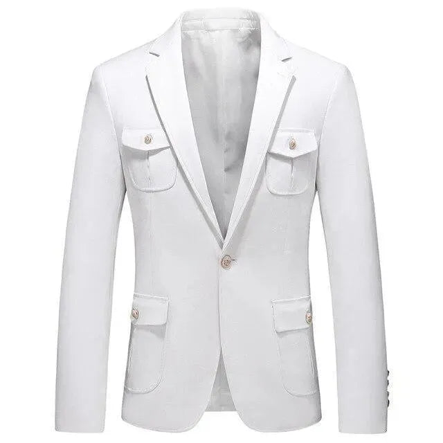 Stilla | Herre Blazer - Flere lommer Hvid Blazer
