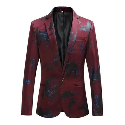 Stilla | Herre Blazer - Fest Blazer med blå tryk
