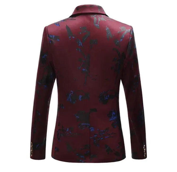 Stilla | Herre Blazer - Fest Blazer med blå tryk