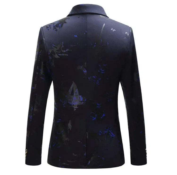 Stilla | Herre Blazer - Fest Blazer med blå tryk