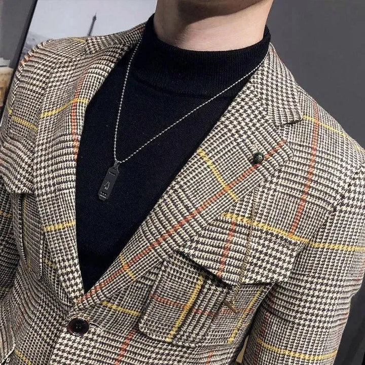 Stilla | Herre Blazer - Tjekket Houndstooth Blazer