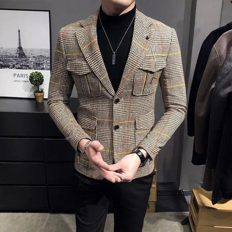 Stilla | Herre Blazer - Tjekket Houndstooth Blazer
