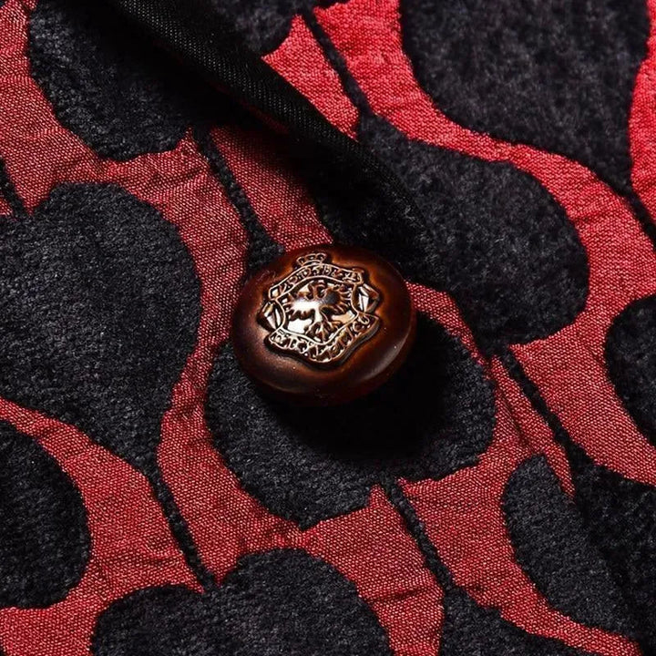Stilla | Herre Blazer - Rød Reverskrave Smoking Blazer