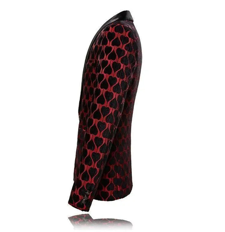Stilla | Herre Blazer - Rød Reverskrave Smoking Blazer