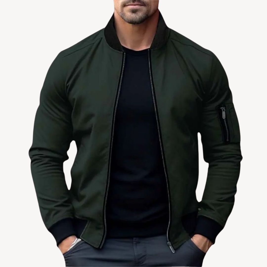 Stilla | Herre Klassisk Zip-Up Bomberjakke - Alsidig & Stilfuld