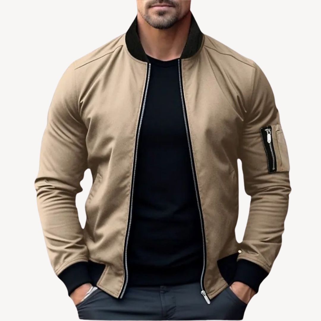 Stilla | Herre Klassisk Zip-Up Bomberjakke - Alsidig & Stilfuld