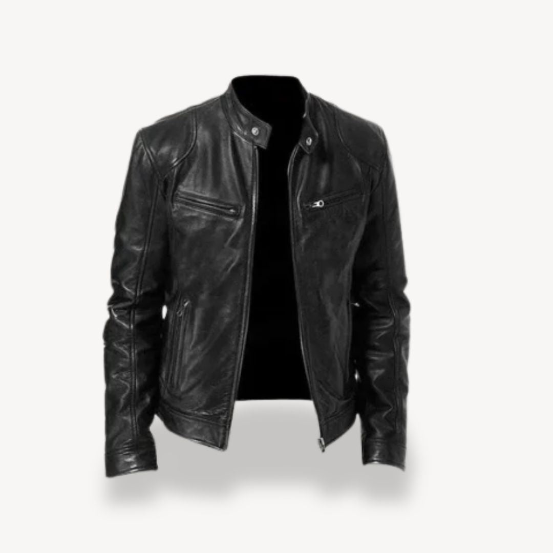 Stilla | Herre Premium Læder Bikerjakke - Lynlås-stil