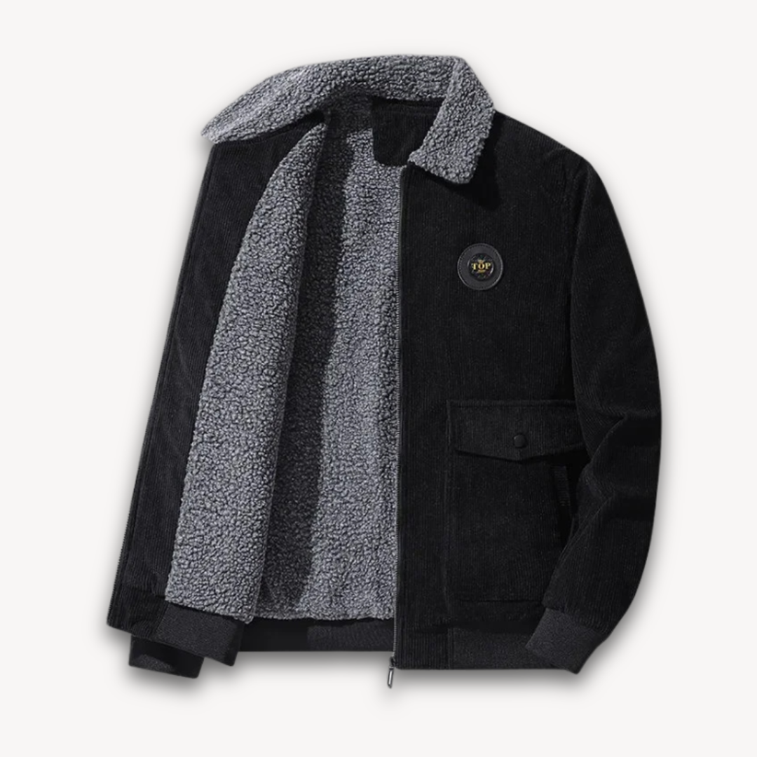 Stilla | Herre vintercord-jakke med Sherpa-for.