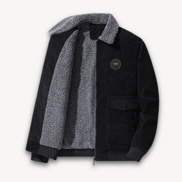 Stilla | Herre vintercord-jakke med Sherpa-for.