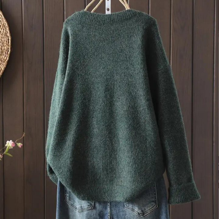 Stilla | Strikket Cardigan med Blomster til Damer