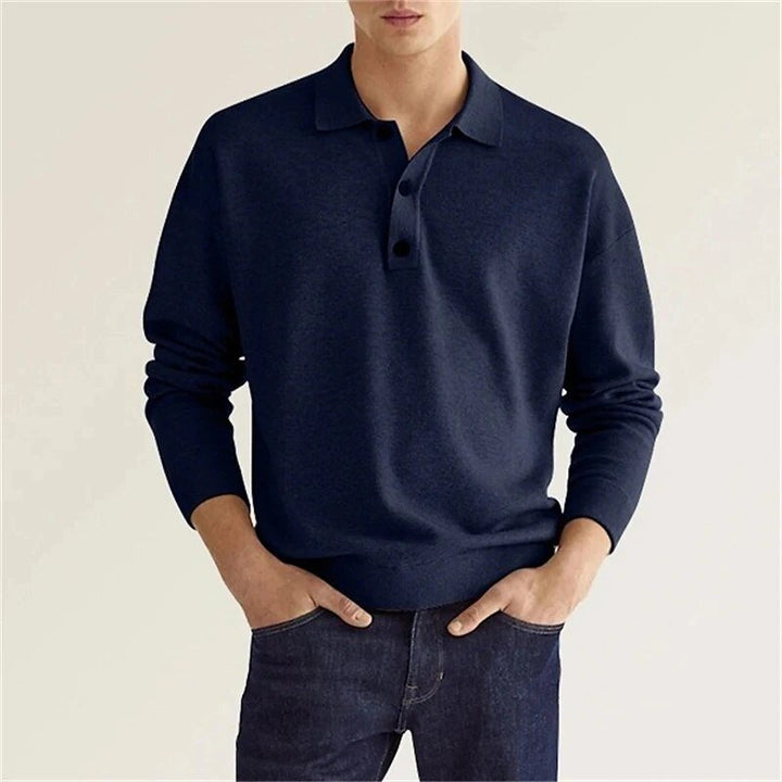 Stilla | Klassisk Langærmet Poloshirt til Mænd