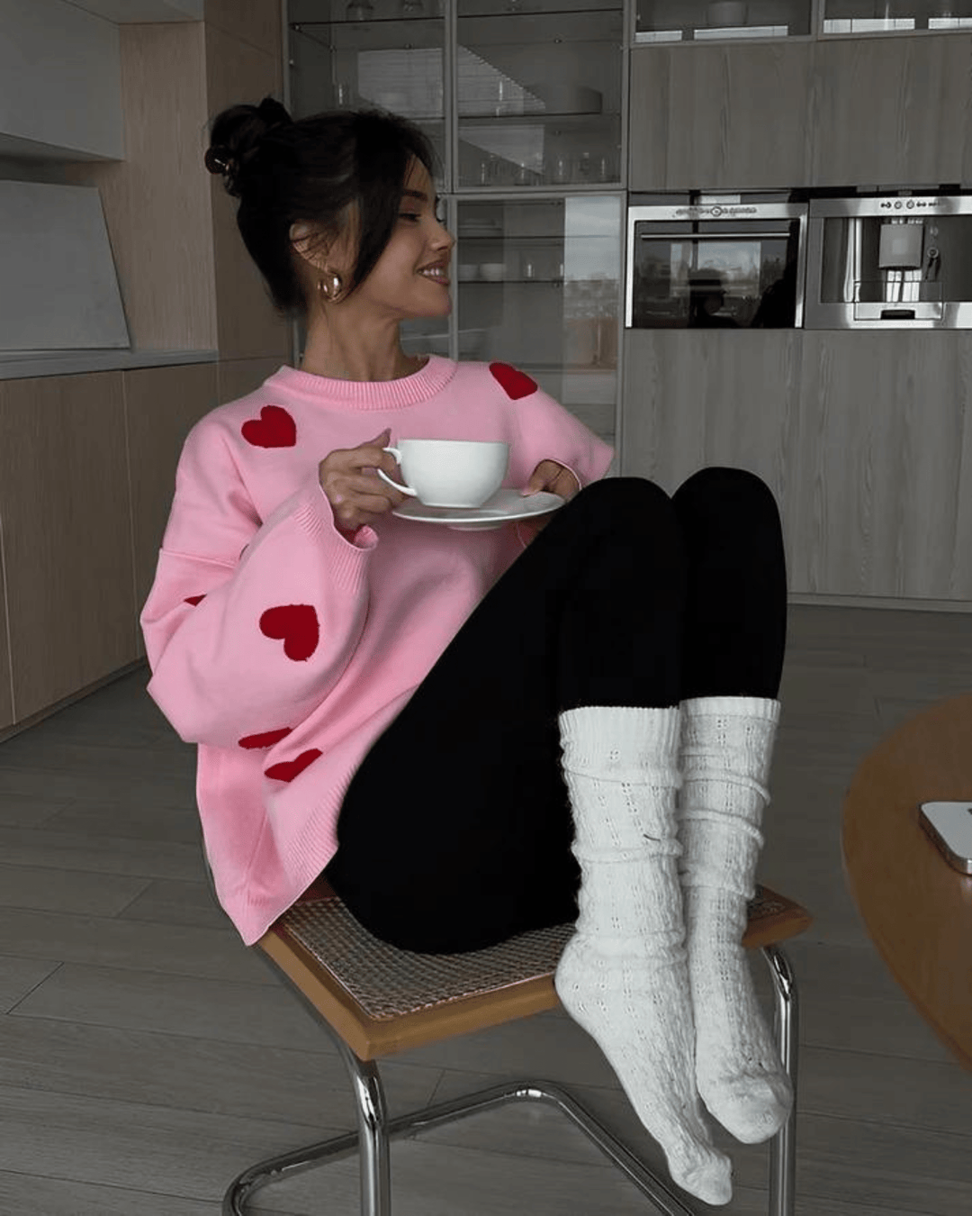 Stilla | Størrelse Strikpullover Med Hjerter