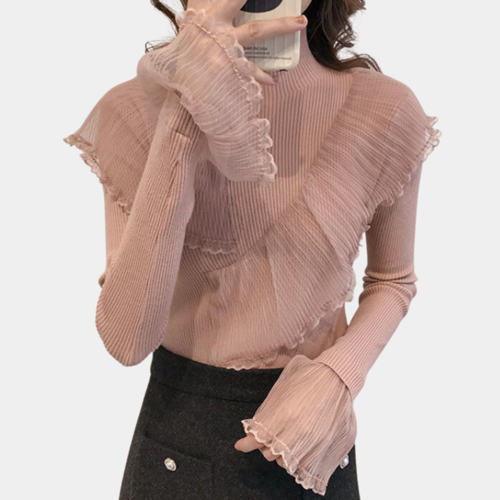 Stilla | Blonde Volang Sweater til Kvinder