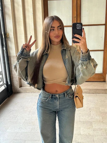 Stilla | Jeansjakke i Used-Look