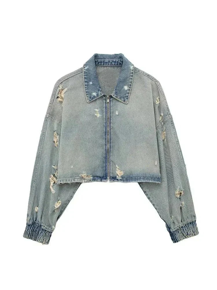 Stilla | Jeansjakke i Used-Look