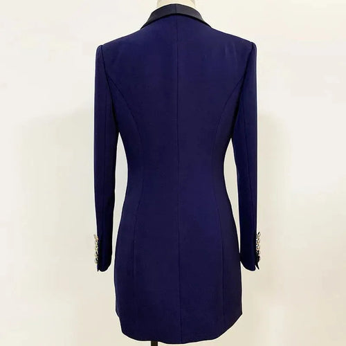 Stilla | Navy Blå Tuxedo Blazer Kvinder - Uformel - Ensfarvet