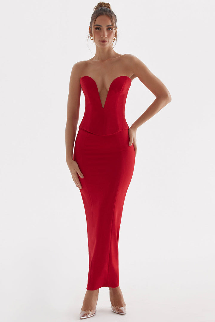 Stilla | Red Rose Taucha Korset Med Maxi Nederdel