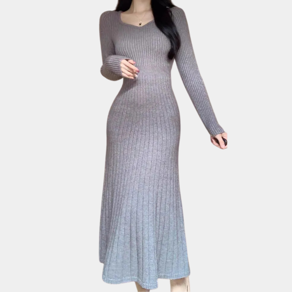Stilla | Elegante Lang Strikkjole til Kvinder