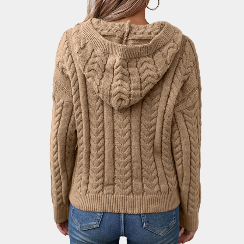 Stilla | Strikket Sweater med Hætte til Kvinder