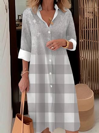 Stilla | Sofistikeret Elegante Satin Skjorte Kjole