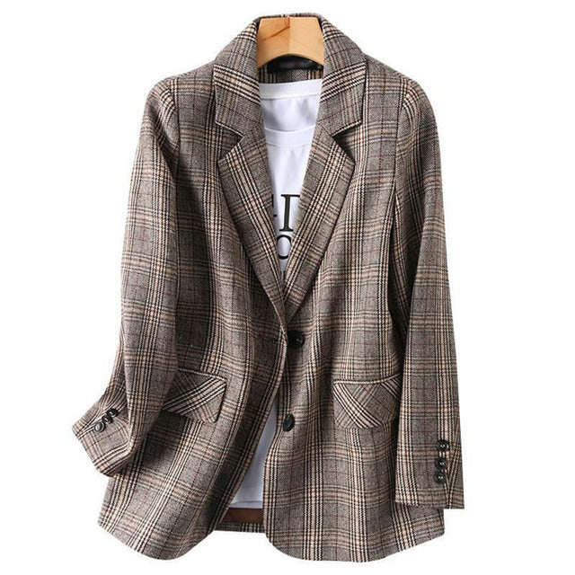 Skovae | Kontor Dame Ternet Blazer Langærmet Casual Jakke