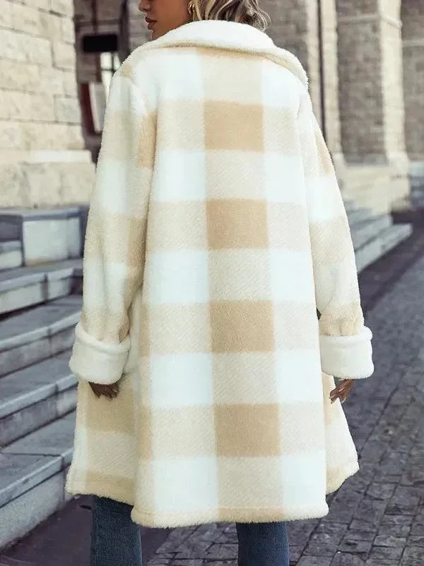 Stilla | Oversized ternet mønster damemantel