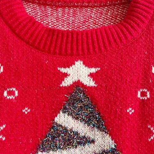 Stilla | Sweater med Juletræsprint til Dame