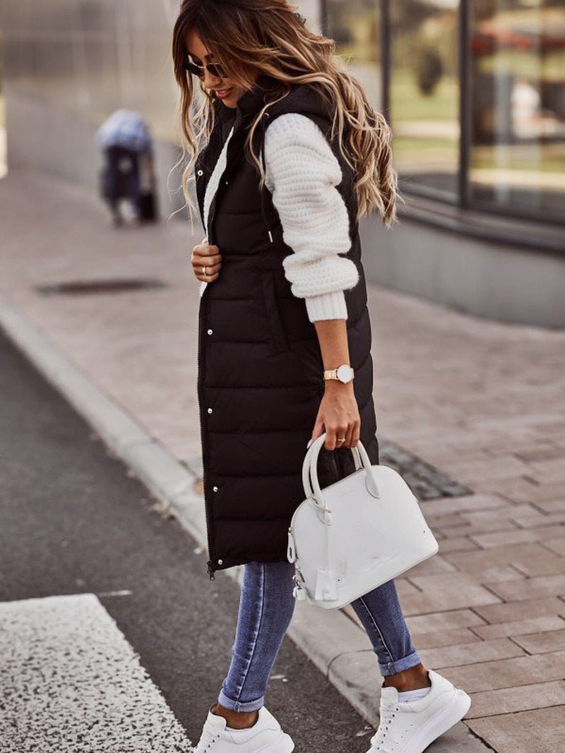 Stilla | Knælange Quiltet Vest Med Let Design