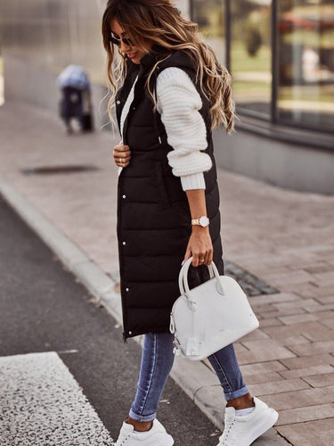 Stilla | Knælange Quiltet Vest Med Let Design