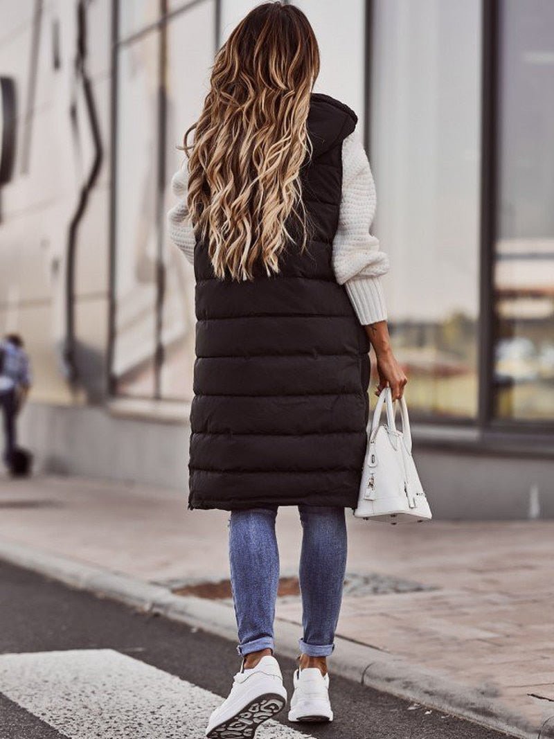 Stilla | Knælange Quiltet Vest Med Let Design