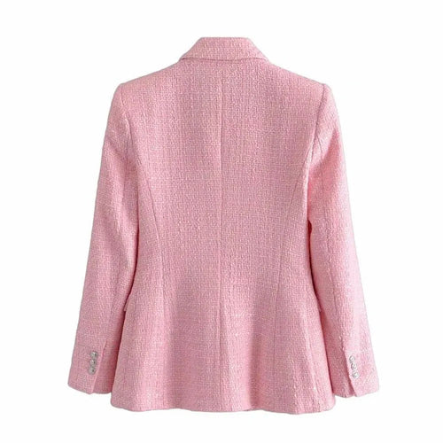 Stilla | Pink Tweed Blazer Dame - Formelt-Erhverv - Ensfarvet