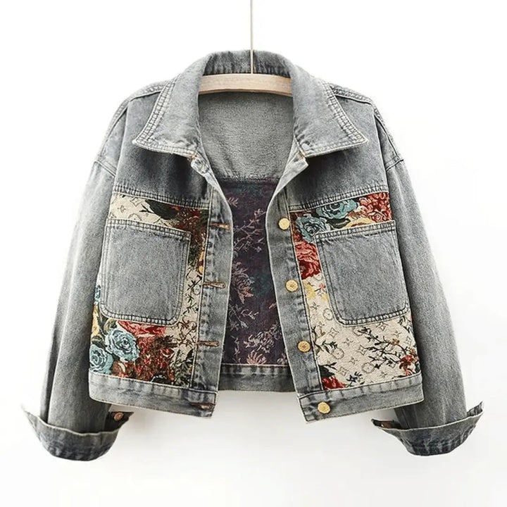Stilla | Floral Denim Jakke