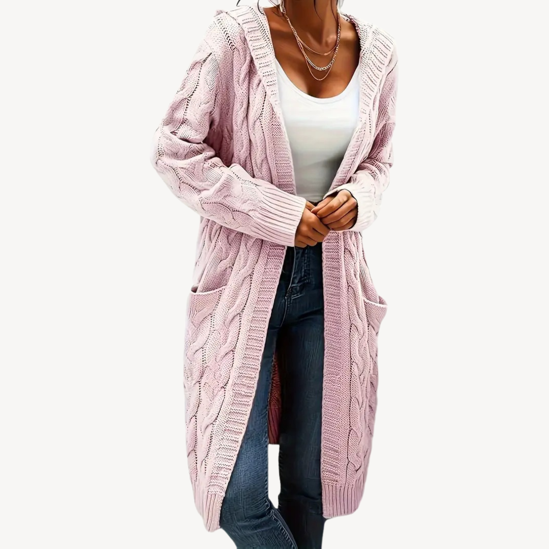 Stilla | Kabelstrik Hættecardigan