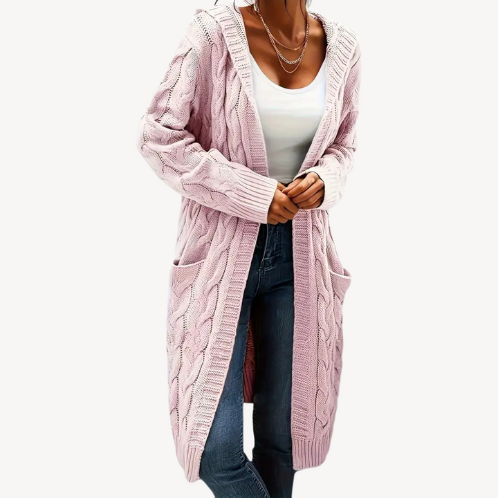 Stilla | Kabelstrik Hættecardigan
